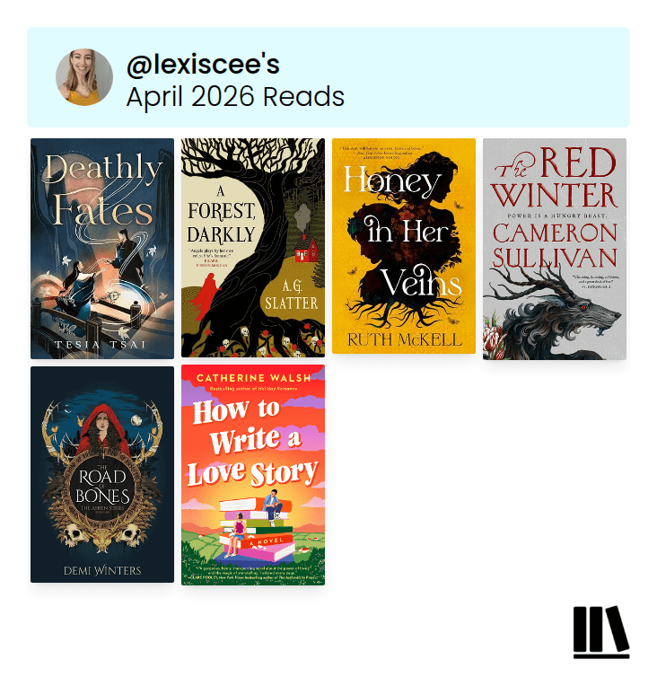 April reading wrap up graphic from Storygraph